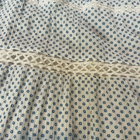 Free People Retro Kitty Crochet Lace Accent Floral Shift Mini Dress Size Small - Picture 13 of 14